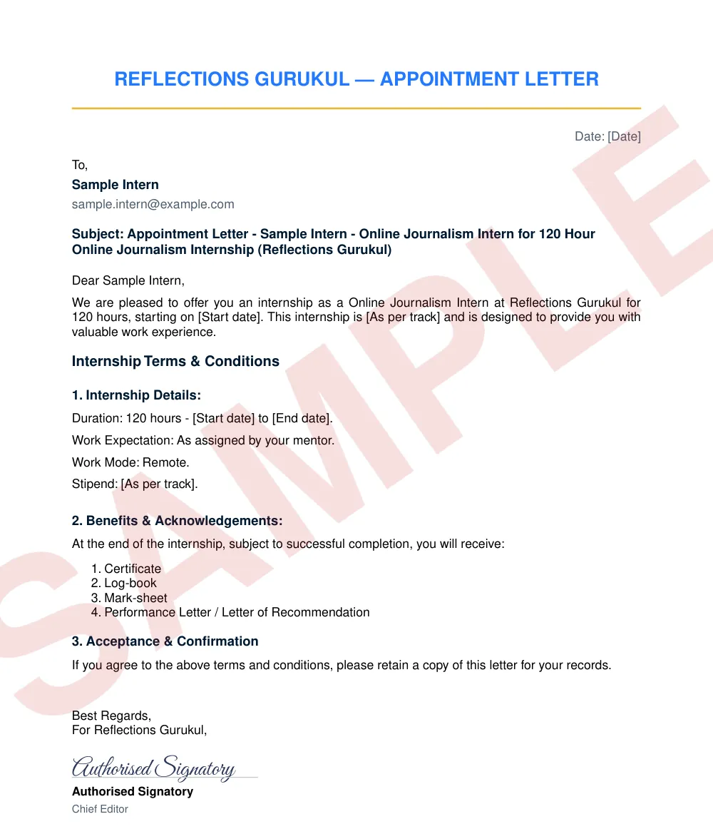 Sample appointment letter